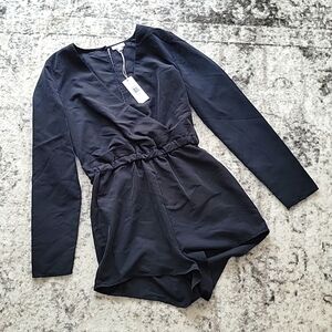 Tavik "Sure Thing" modal blend plunge neck pocket long sleeve romper NWT